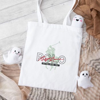 Ralph Lauren Camiseta Polo Infantil Lettering Branca Cotton Canvas Tote Bag TTB1825
