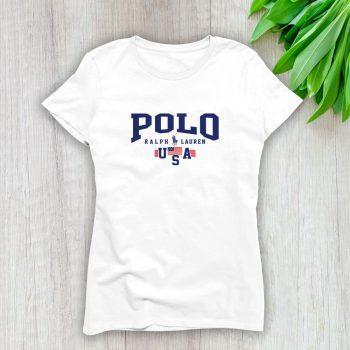 Ralph Lauren Polo Plag Usa Lady T-Shirt Luxury Tee For Women LDS1819