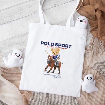 Ralph Lauren Polo Sport Bear Teddy Cotton Canvas Tote Bag TTB1842