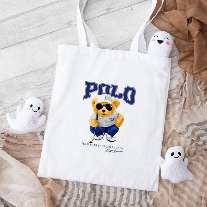 Ralph Lauren Polo Sport Bear Teddy Cotton Canvas Tote Bag TTB1844