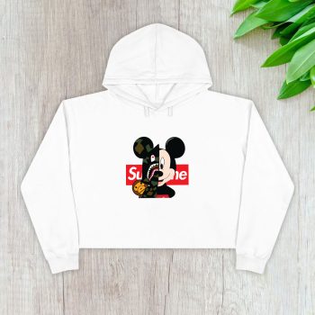 Supreme X Bape Mickey Mouse Crop Pullover Hoodie For Lady CPH1860