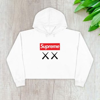 Supreme X Kaws Logo Crop Pullover Hoodie For Lady CPH1864