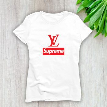 Supreme X Louis Vuitton Luxury Logo Lady T-Shirt Luxury Tee For Women LDS1854