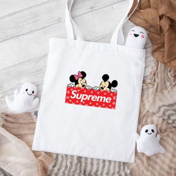 Supreme X Louis Vuitton Mickey Mouse Cotton Canvas Tote Bag TTB1855