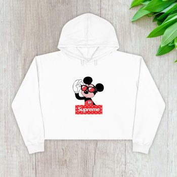 Supreme X Louis Vuitton Mickey Mouse Crop Pullover Hoodie For Lady CPH1853