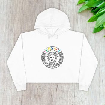 Versace Medusa Luxury Logo Crop Pullover Hoodie For Lady CPH1921