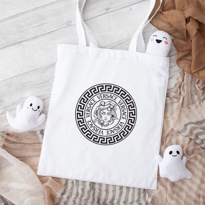 Versace Medusa Snake Luxury Logo Cotton Canvas Tote Bag TTB1941