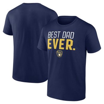 Milwaukee Brewers Best Dad Ever T-Shirt - Navy