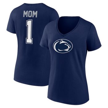 Penn State Nittany Lions Women's Mother's Day #1 Mom V-Neck T-Shirt - Navy