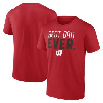 Wisconsin Badgers Best Dad Ever T-Shirt - Red