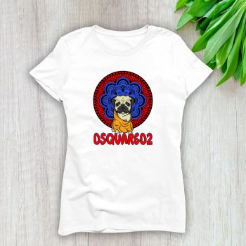 Cartoon Pug Dog Dsquared2 Brand Lady T-Shirt Cotton Tee TLT6246