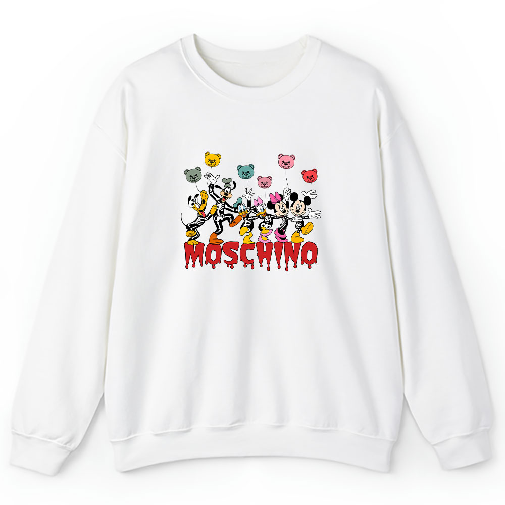 Mickey-And-Friends-Skeleton-Halloween-Moschino-Unisex-Hoodie-TAH10109-1