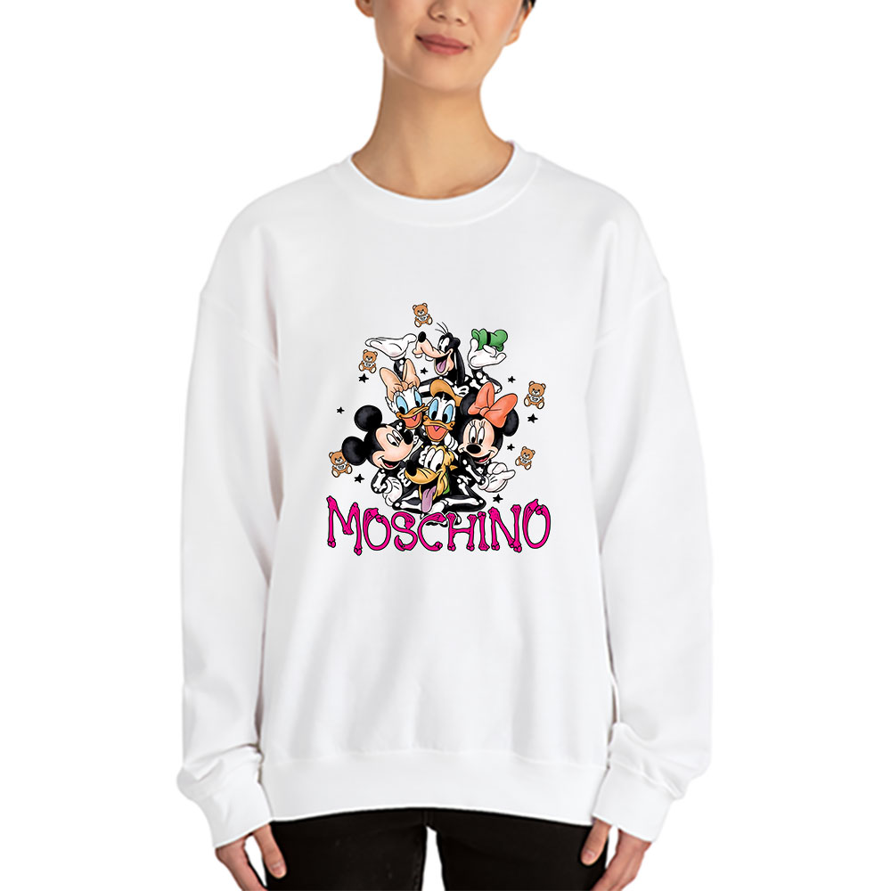 Mickey-And-Friends-Skeleton-Halloween-Moschino-Unisex-Hoodie-TAH10110-2