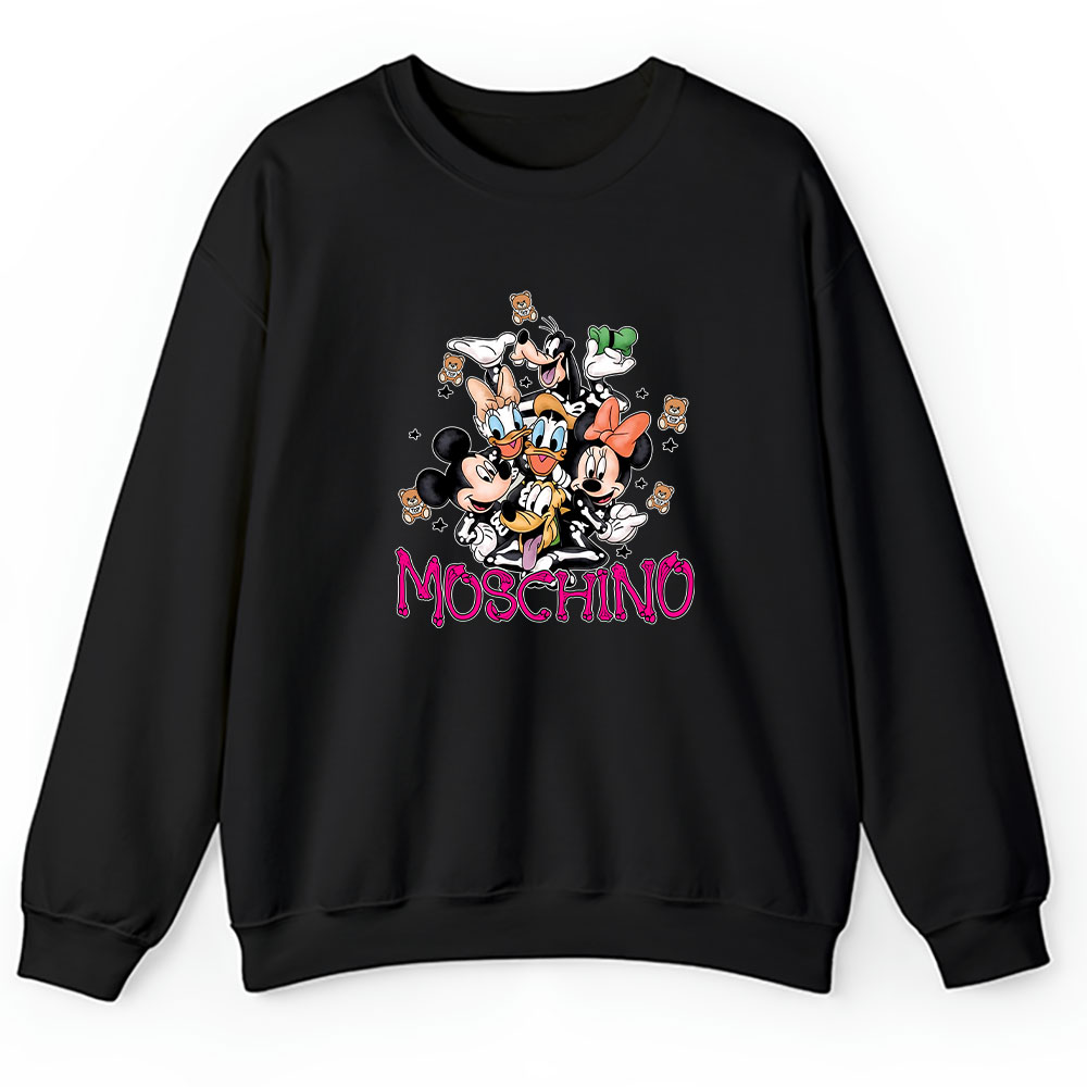 Mickey-And-Friends-Skeleton-Halloween-Moschino-Unisex-Hoodie-TAH10110 Mickey And Friends Skeleton Halloween Moschino Unisex Hoodie TAH10110