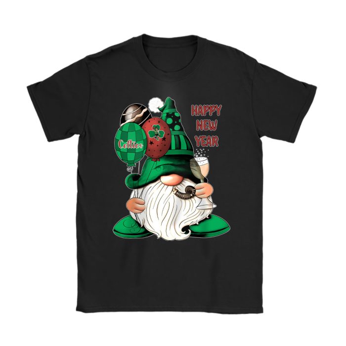 Boston Celtics Happy New Year NBA Gift For Fan Cute Gnomes Unisex T-Shirt Cotton Tee TAT22343