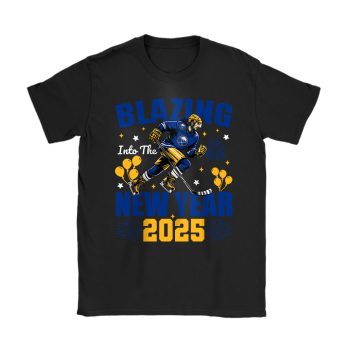 Buffalo Sabres Blazing Into The New Year NHL Gift For Fan Hello 2025 Unisex T-Shirt Cotton Tee TAT22385