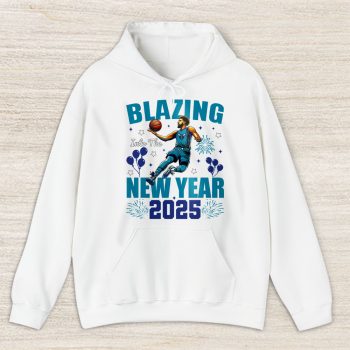 Charlotte Hornets Blazing Into The New Year NBA Gift For Fan Hello 2025 Unisex Hoodie TAH22424