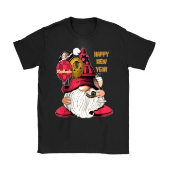Chicago Blackhawks Happy New Year NHL Gift For Fan Cute Gnomes Unisex T-Shirt Cotton Tee TAT22408