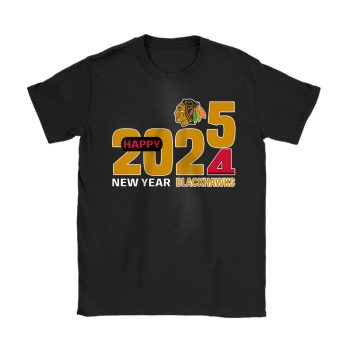 Chicago Blackhawks Happy New Year NHL Gift For Fan Hello 2025 Unisex T-Shirt Cotton Tee TAT22405