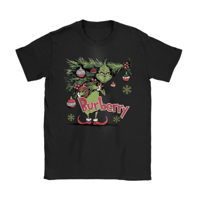 Christmas Grinch Shirt Grinchmas Vibes Burberry Unisex T-Shirt Cotton Tee TAT22002