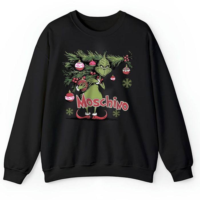 Christmas Grinch Shirt Grinchmas Vibes Moschino Unisex Sweatshirt TAS22010