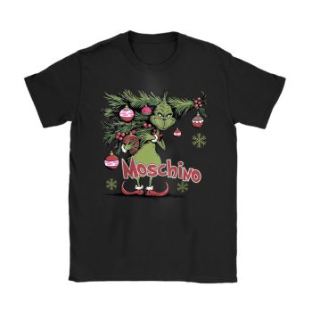 Christmas Grinch Shirt Grinchmas Vibes Moschino Unisex T-Shirt Cotton Tee TAT22010