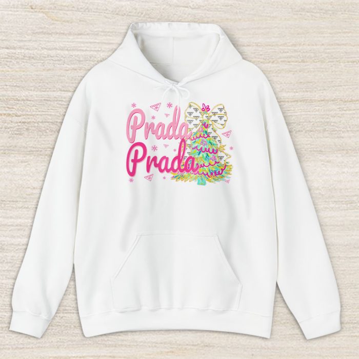 Colorful Glitter Holly Jolly Coquette Christmas Tree Prada Unisex Hoodie TAH22001
