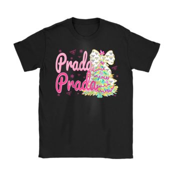 Colorful Glitter Holly Jolly Coquette Christmas Tree Prada Unisex T-Shirt Cotton Tee TAT22001