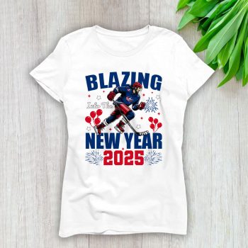 Columbus Blue Jackets Blazing Into The New Year NHL Gift For Fan Hello 2025 Unisex Sweatshirt TAS22414