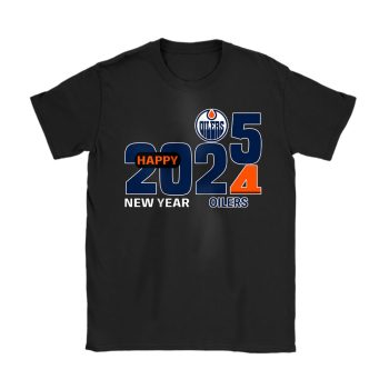 Edmonton Oilers Happy New Year NHL Gift For Fan Hello 2025 Unisex T-Shirt Cotton Tee TAT22585