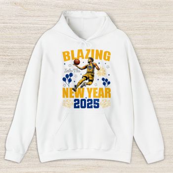 Golden State Warriors Blazing Into The New Year NBA Gift For Fan Hello 2025 Unisex Hoodie TAH22613