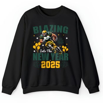 Green Bay Packers Blazing New Year NFL Gift For Fan Hello 2025 Unisex Sweatshirt TAS22608