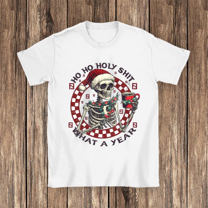 Ho Ho Holy Shit What A Year Christmas Fendi Unisex T-Shirt Cotton Tee TAT22094