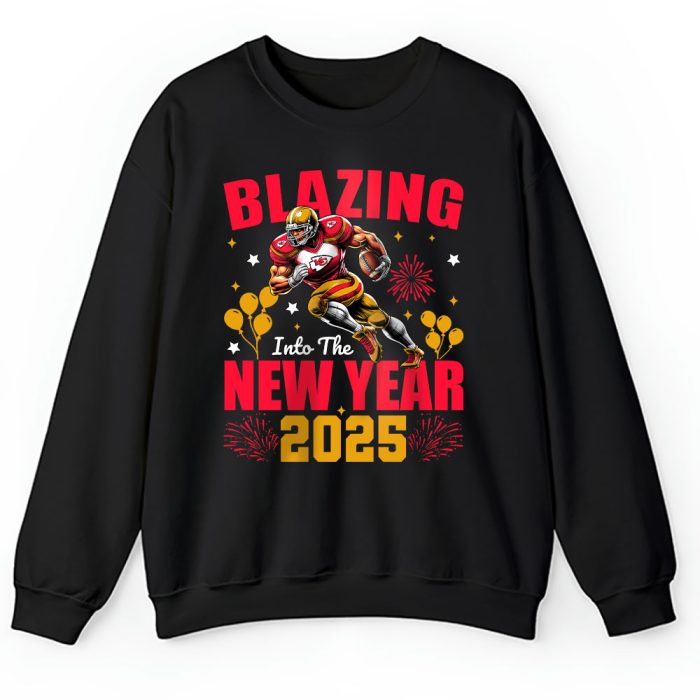 Kansas City Chiefs Blazing New Year NFL Gift For Fan Hello 2025 Unisex Sweatshirt TAS22685