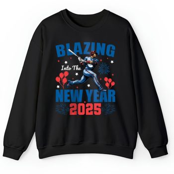 Los Angeles Dodgers Blazing Into The New Year MLB Gift For Fan Hello 2025 Unisex Sweatshirt TAS22722
