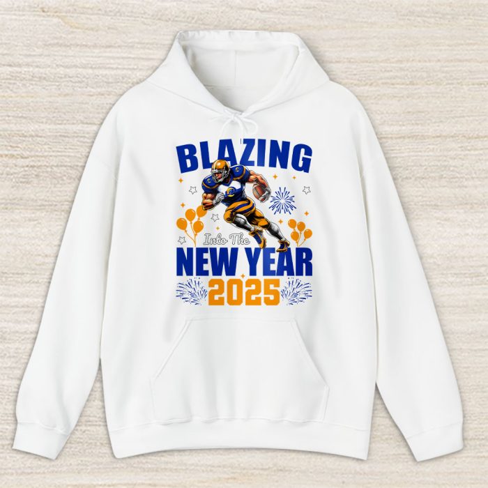 Los Angeles Rams Blazing New Year NFL Gift For Fan Hello 2025 Unisex Hoodie TAH22746