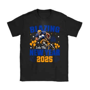 Los Angeles Rams Blazing New Year NFL Gift For Fan Hello 2025 Unisex T-Shirt Cotton Tee TAT22746