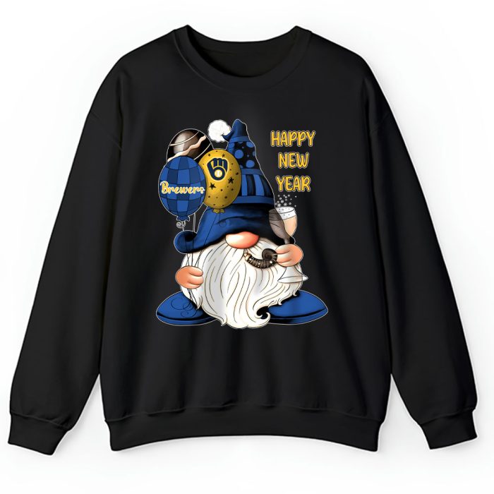 Milwaukee Brewers Happy New Year MLB Gift For Fan Cute Gnomes Unisex Sweatshirt TAS22810
