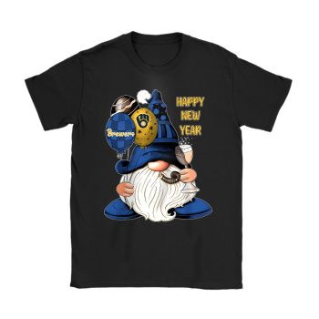 Milwaukee Brewers Happy New Year MLB Gift For Fan Cute Gnomes Unisex T-Shirt Cotton Tee TAT22810