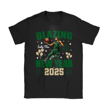 Milwaukee Bucks Blazing Into The New Year NBA Gift For Fan Hello 2025 Unisex T-Shirt Cotton Tee TAT22805