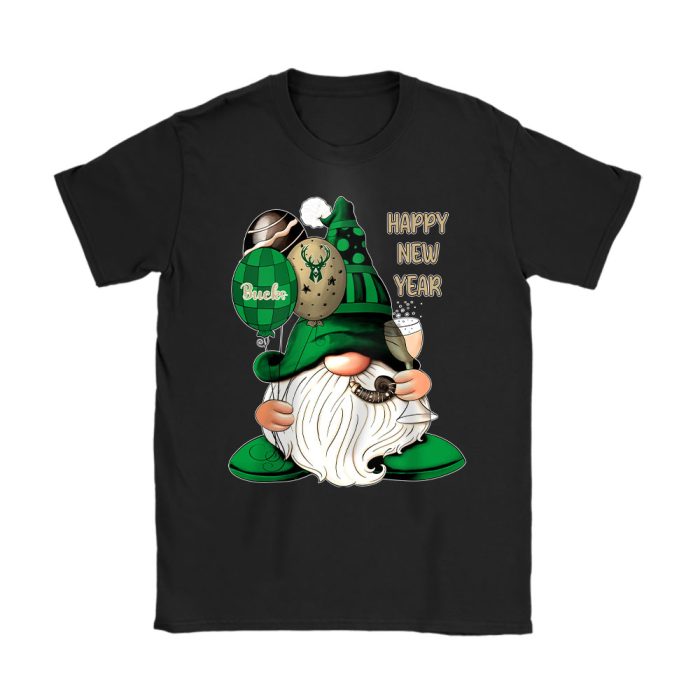 Milwaukee Bucks Happy New Year NBA Gift For Fan Cute Gnomes Unisex T-Shirt Cotton Tee TAT22804