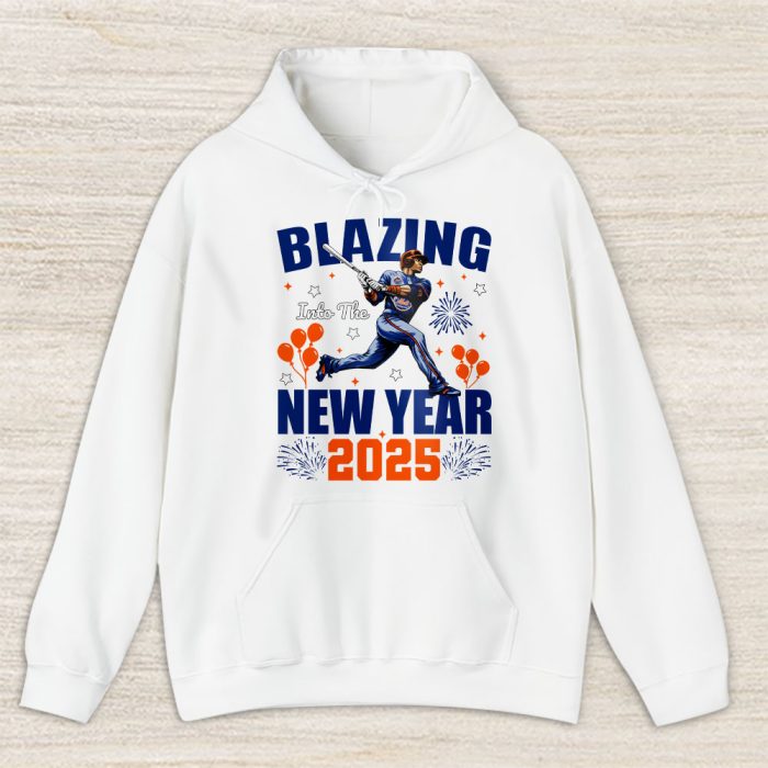 New York Mets Blazing Into The New Year MLB Gift For Fan Hello 202 Unisex Hoodie TAH22928