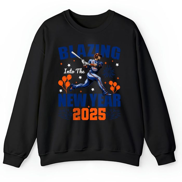 New York Mets Blazing Into The New Year MLB Gift For Fan Hello 202 Unisex Sweatshirt TAS22928