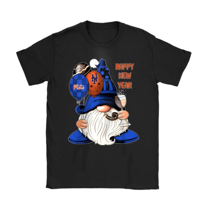 New York Mets Happy New Year MLB Gift For Fan Cute Gnomes Unisex T-Shirt Cotton Tee TAT22927