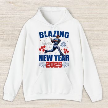 New York Yankees Blazing Into The New Year MLB Gift For Fan Hello 2025 Unisex Hoodie TAH22939