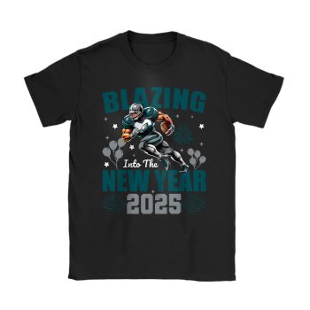 Philadelphia Eagles Blazing New Year NFL Gift For Fan Hello 2025 Unisex T-Shirt Cotton Tee TAT22979