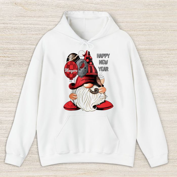 Portland Trail Blazers Happy New Year NBA Gift For Fan Cute Gnomes Unisex Hoodie TAH23019