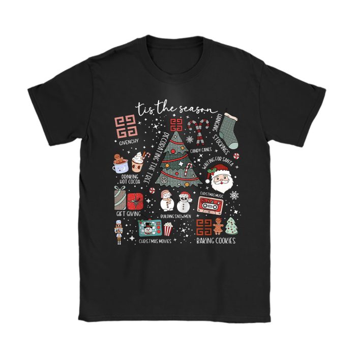 Retro Christmas Tis The Season Givenchy Unisex T-Shirt Cotton Tee TAT22154