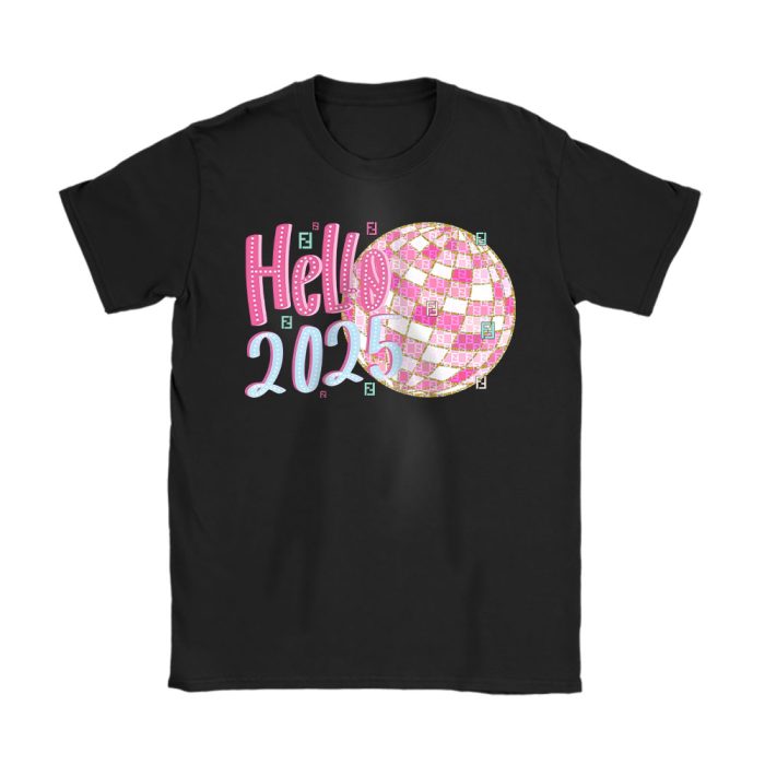 Retro New Year 2025 Disco Ball Fendi Unisex T-Shirt Cotton Tee TAT22169
