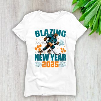 San Jose Sharks Blazing Into The New Year NHL Gift For Fan Hello 2025 Unisex Sweatshirt TAS23091